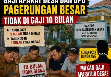 Gaji Aparat Desa dan BPD Pagerungan Besar Diduga Tertunggak 10 Bulan, Kades Bungkam?