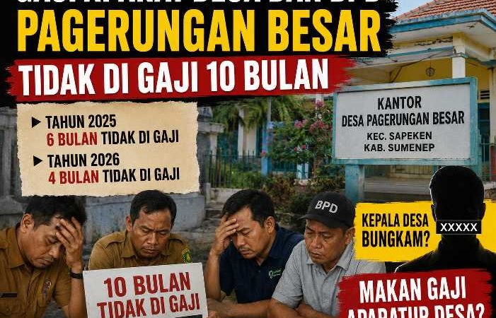 Gaji Aparat Desa dan BPD Pagerungan Besar Diduga Tertunggak 10 Bulan, Kades Bungkam?